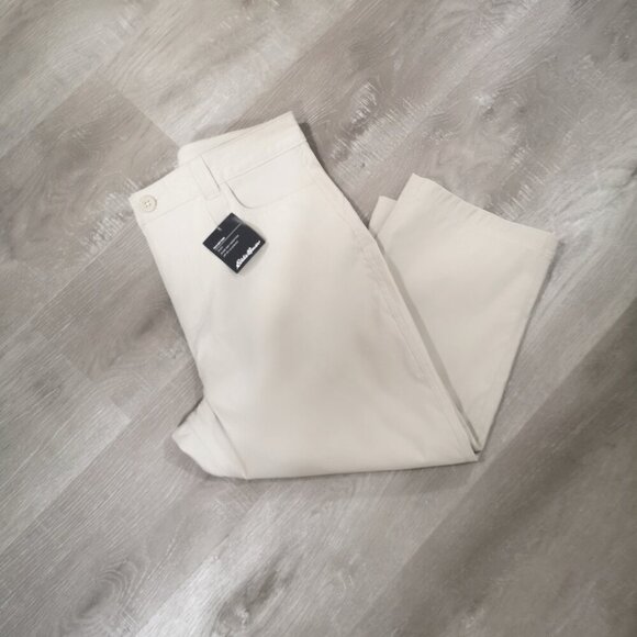 NWT Eddie Bauer Stretch Ladies Size 14 Beige UPF50 Sun Protection Capri Pants - Picture 6 of 14